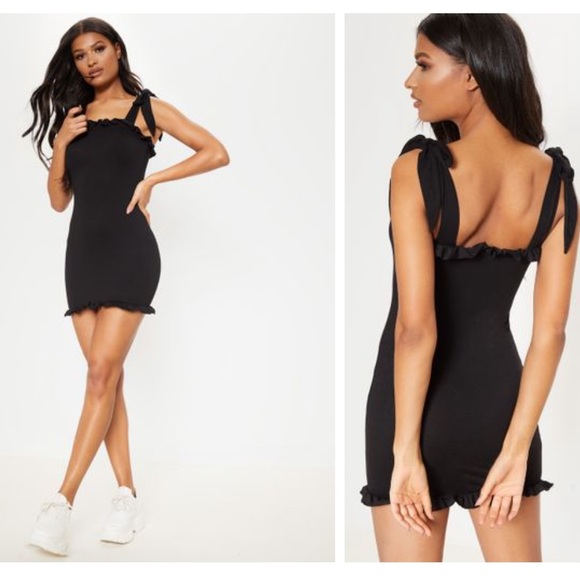plt black frill dress